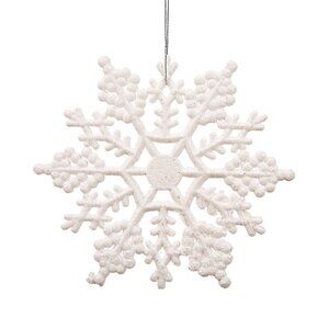 White Glitter Snowflake Christmas Ornament, 24 / Box